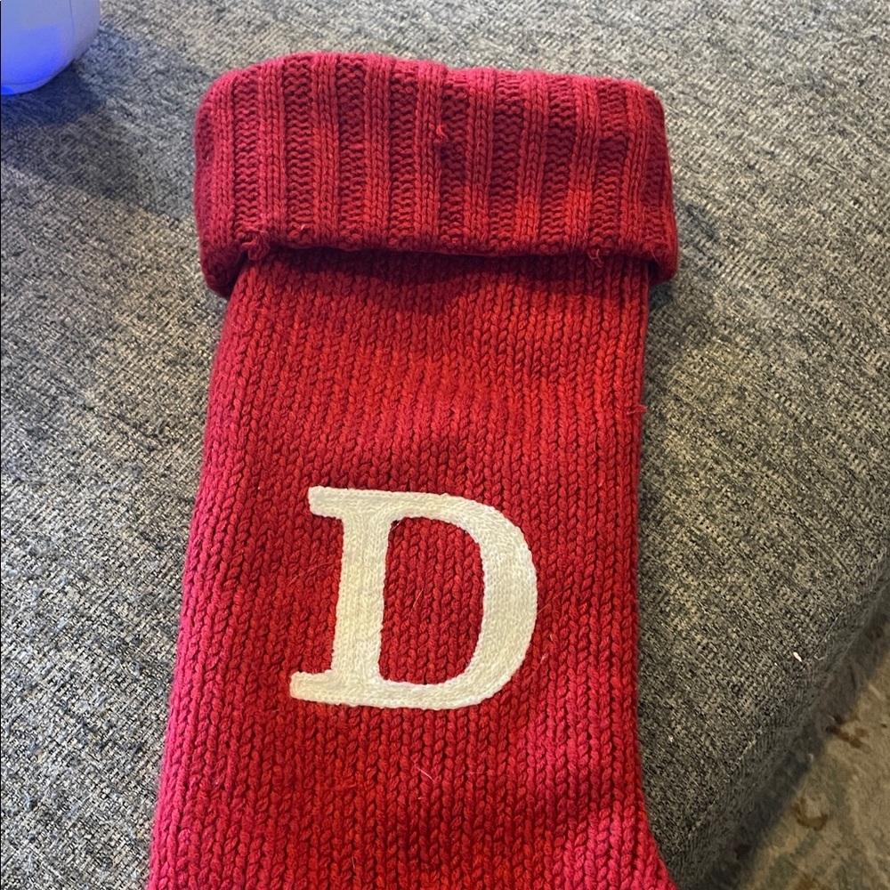 Red Knitted Sock “D”